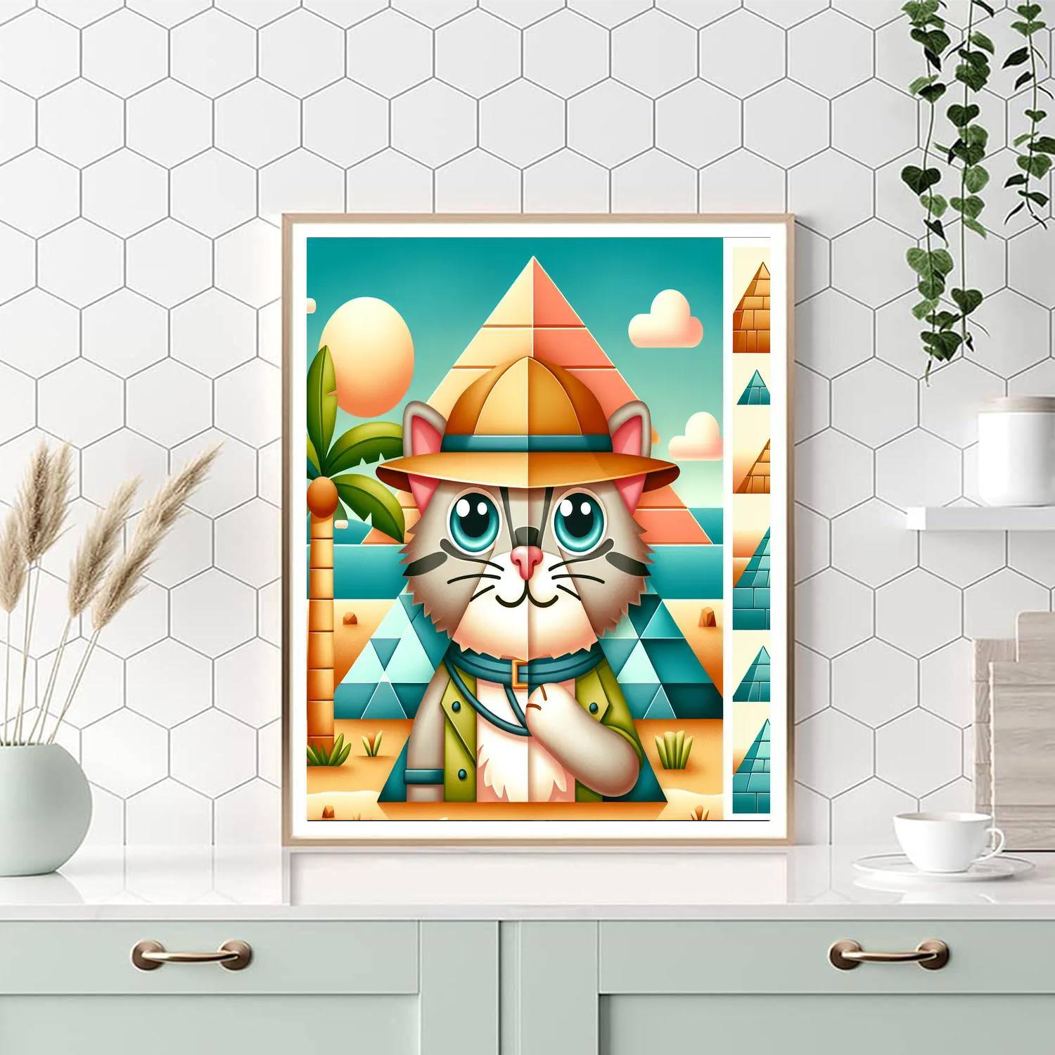 Ancient Egypt Explorer Cat Painting By Numbers Kit
