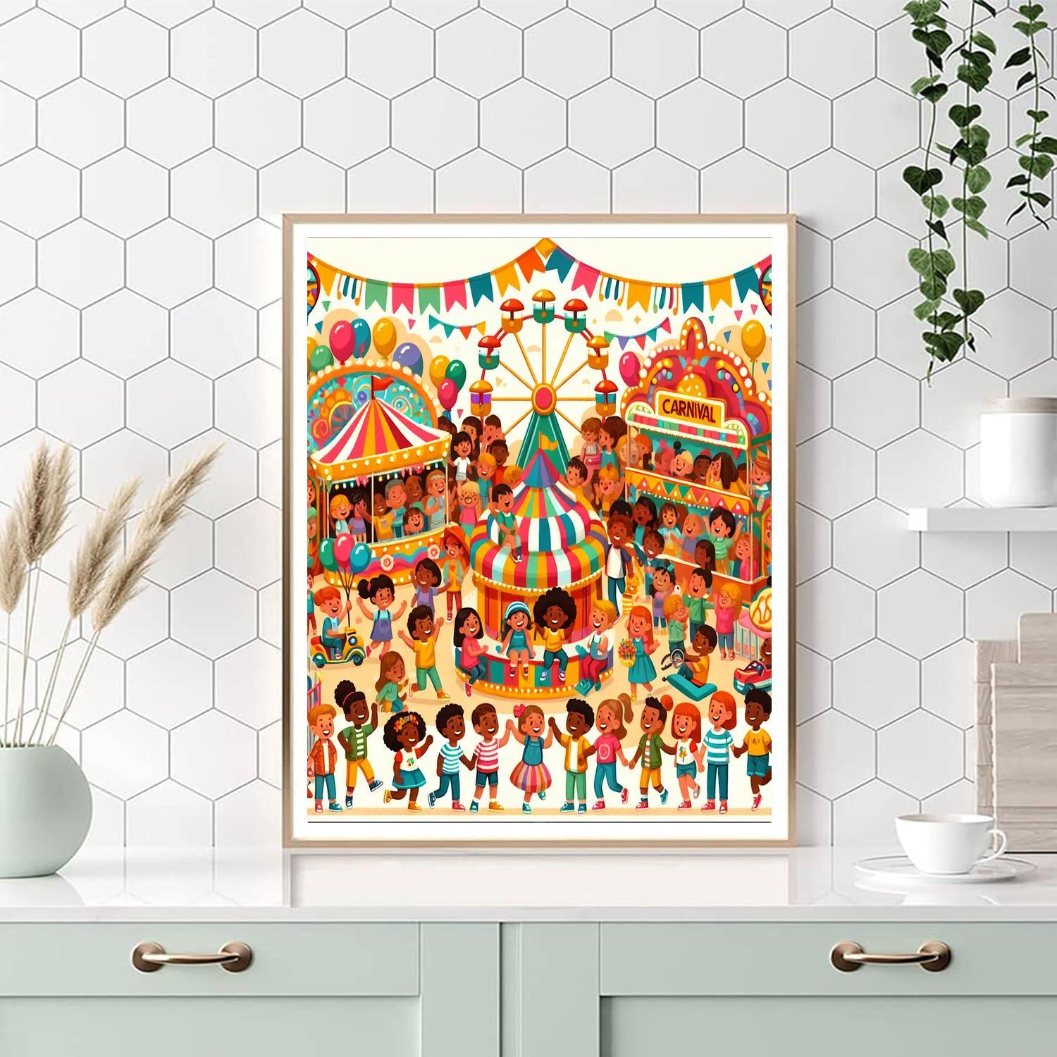 Lively Carnival Adventure Number Painting