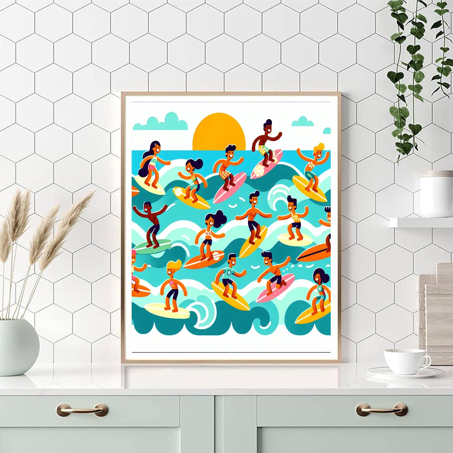 Ocean Wave Warriors Paint By Numbers