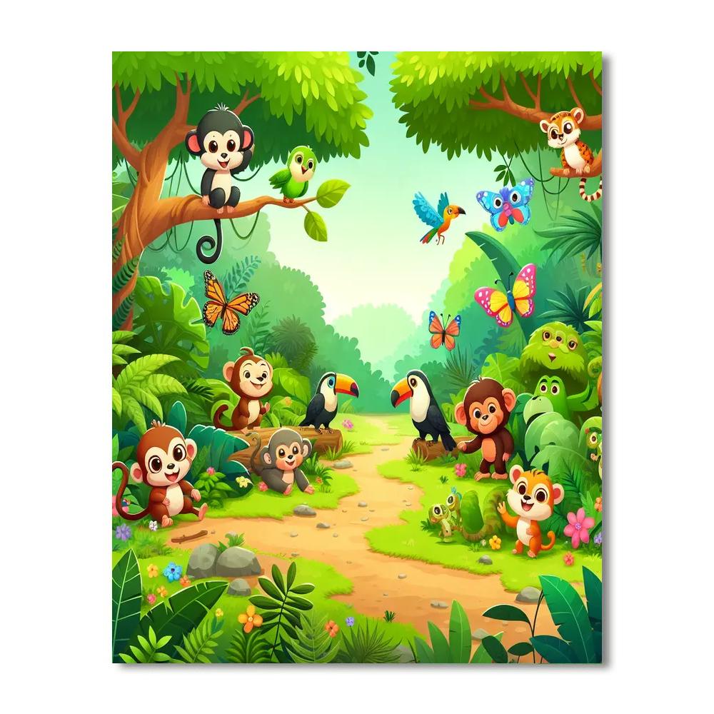 Adventures In The Rainforest Number Painting