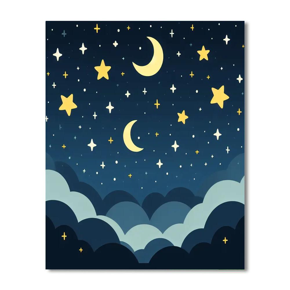 Star-filled Dreamscape Paint By Numbers Art