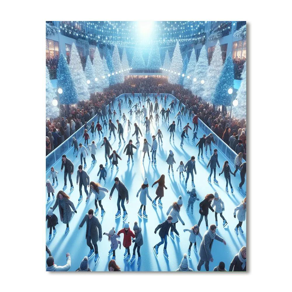 Glistening Ice Skating Rink Numbered Painting Kits