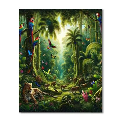 Tropical Jungle Paradise Paint By Numbers Art