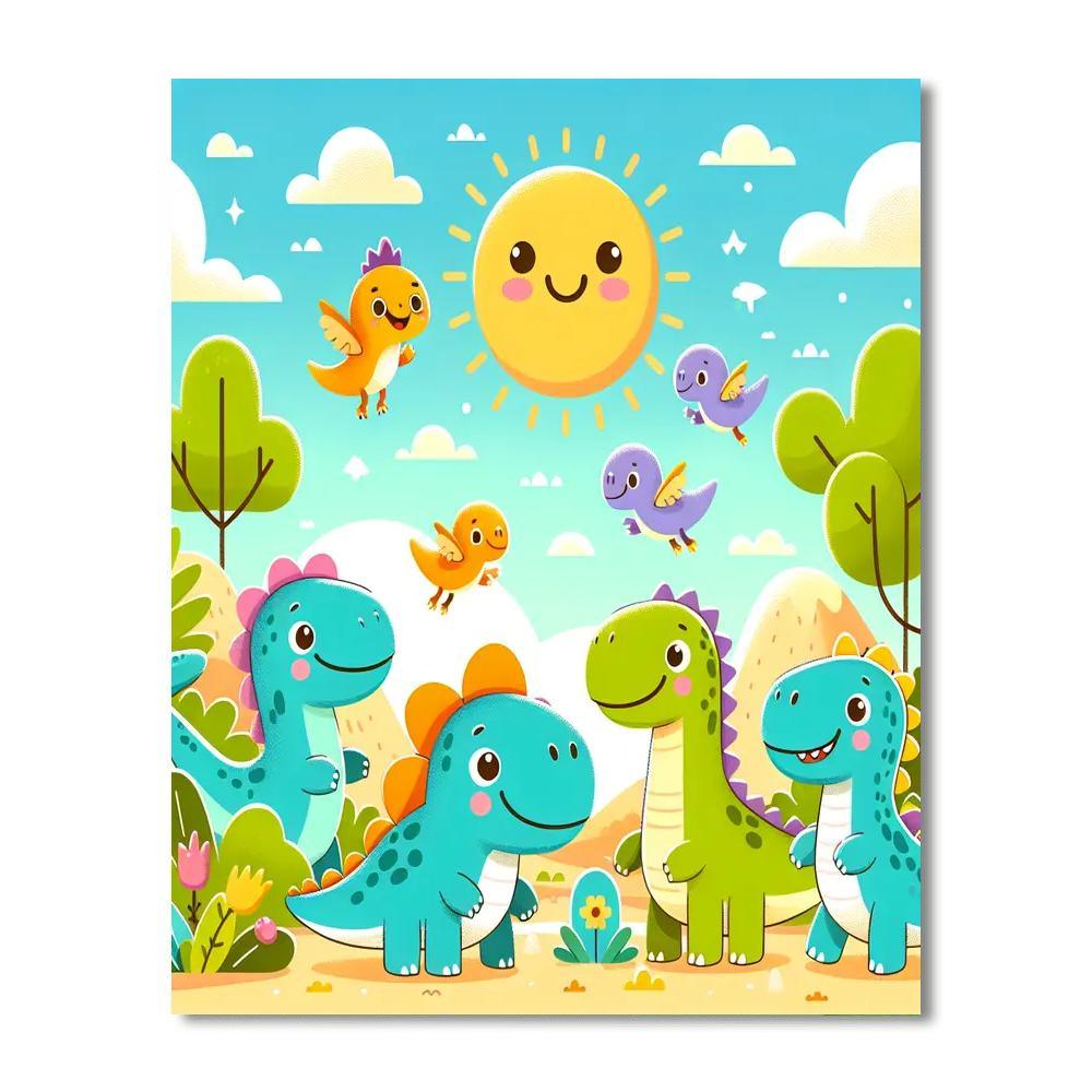 Dinosaur Adventure Squad Paint By Color