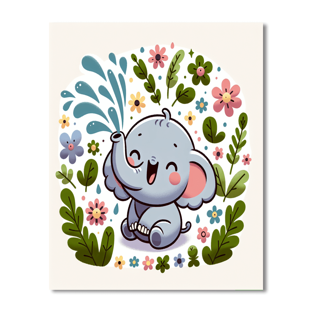 Curious Baby Elephant Paint By Numbers