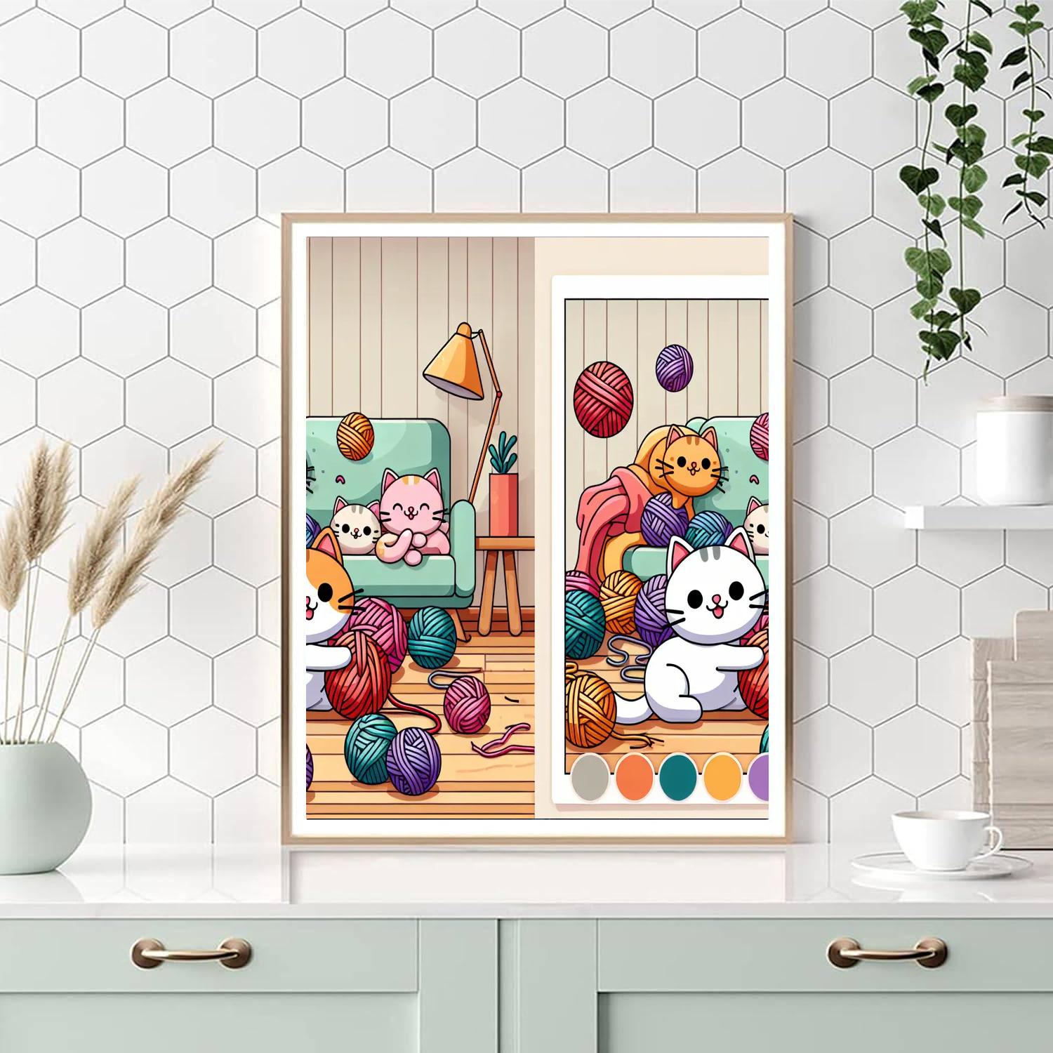 Caring Kittens Painting Number Kit