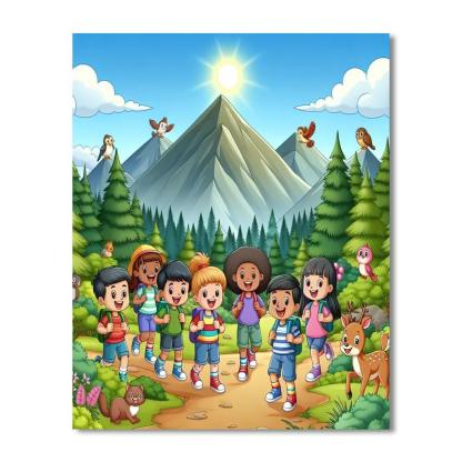 Joyful Mountain Hike Paint By Numbers Kits