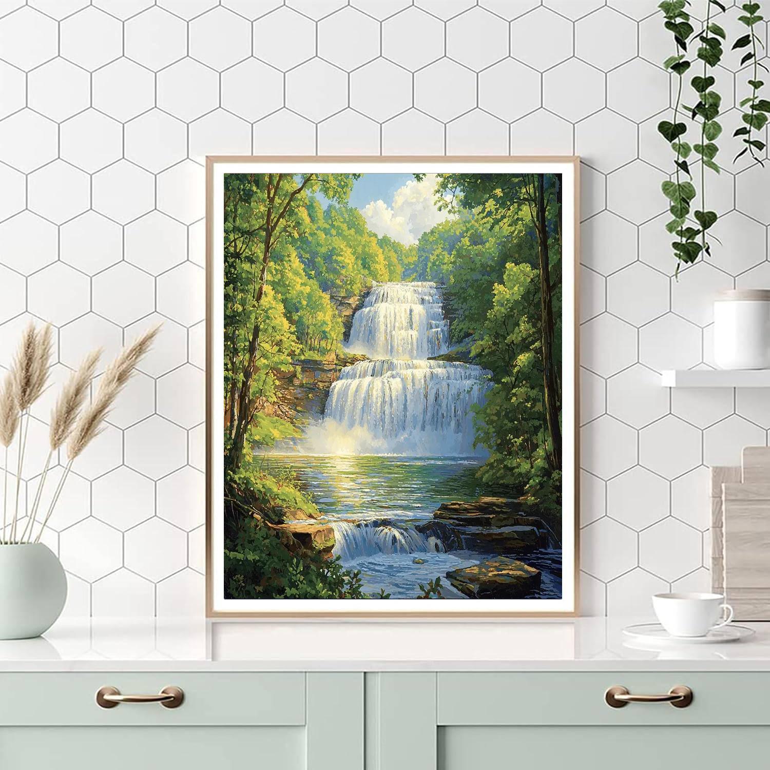 Georges Seurat Inspired Cascading Cascades  Paint By Numbers