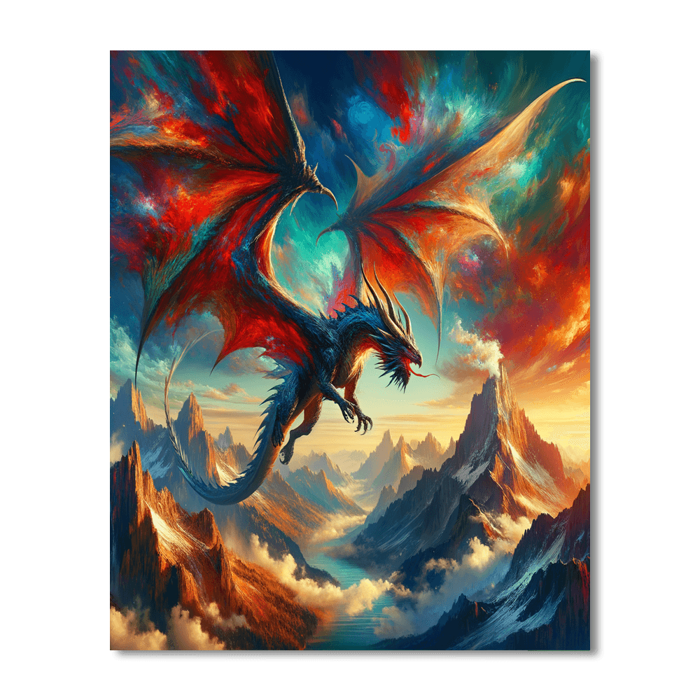 Dragon's Majestic Flight Paint By Number