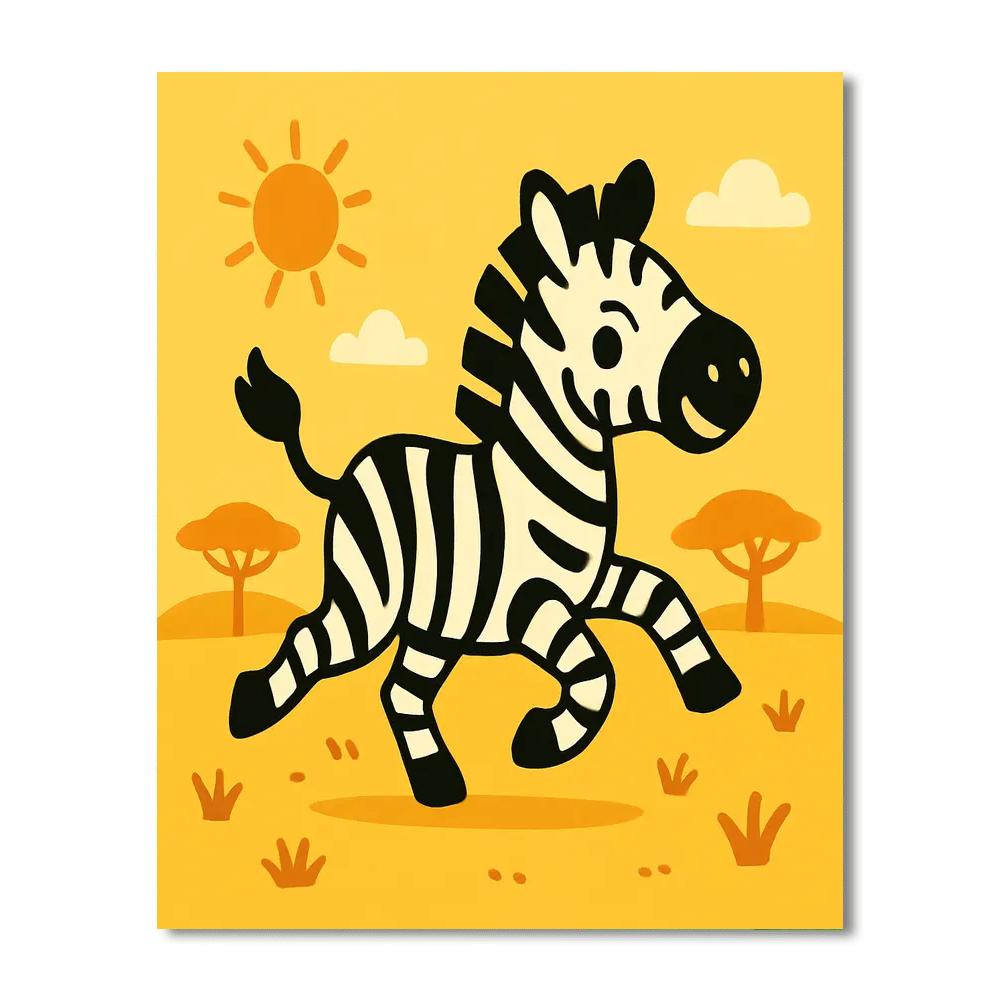 Zany Zebra Safari DIY Paint By Numbers