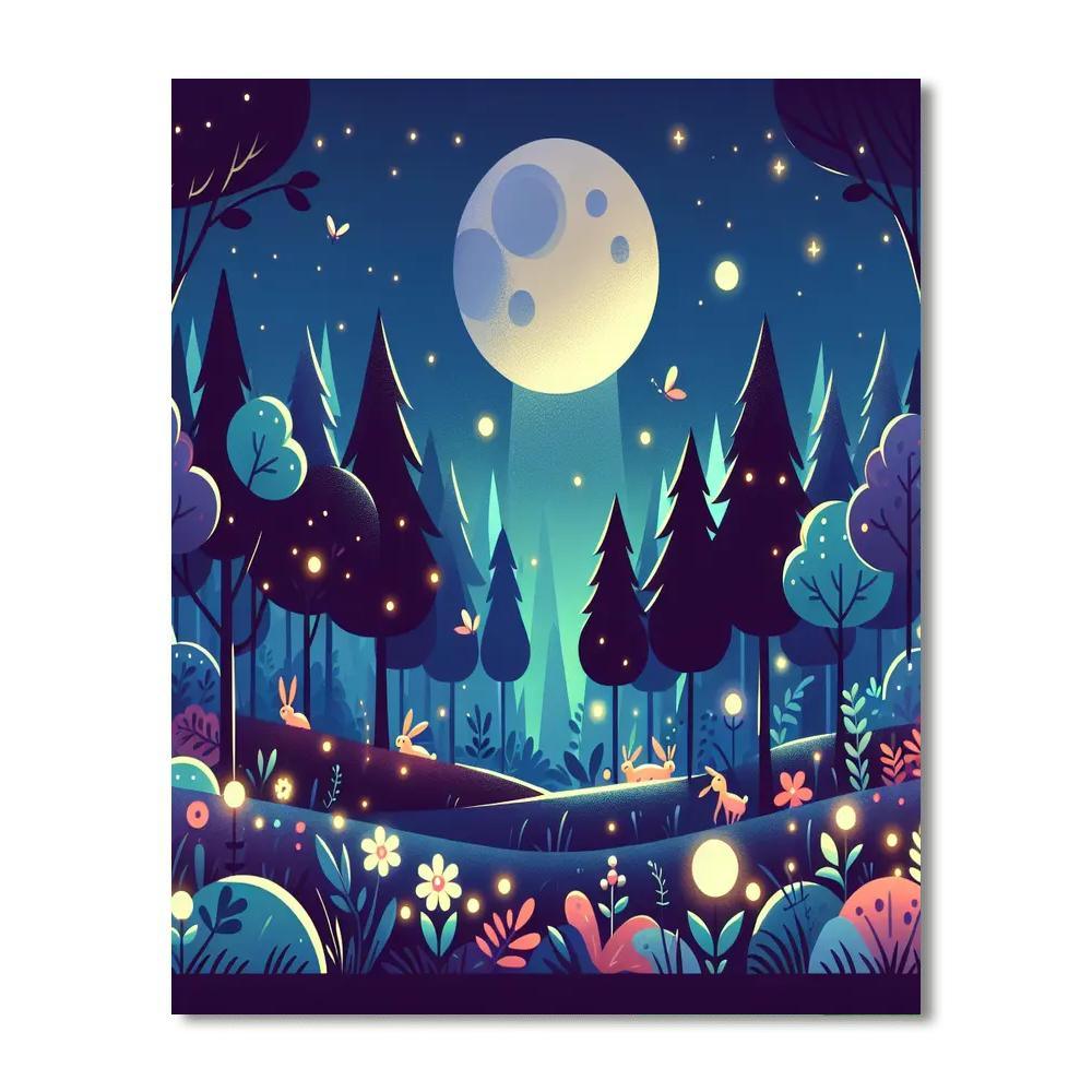 Magical Moonlit Forest Paint By Number