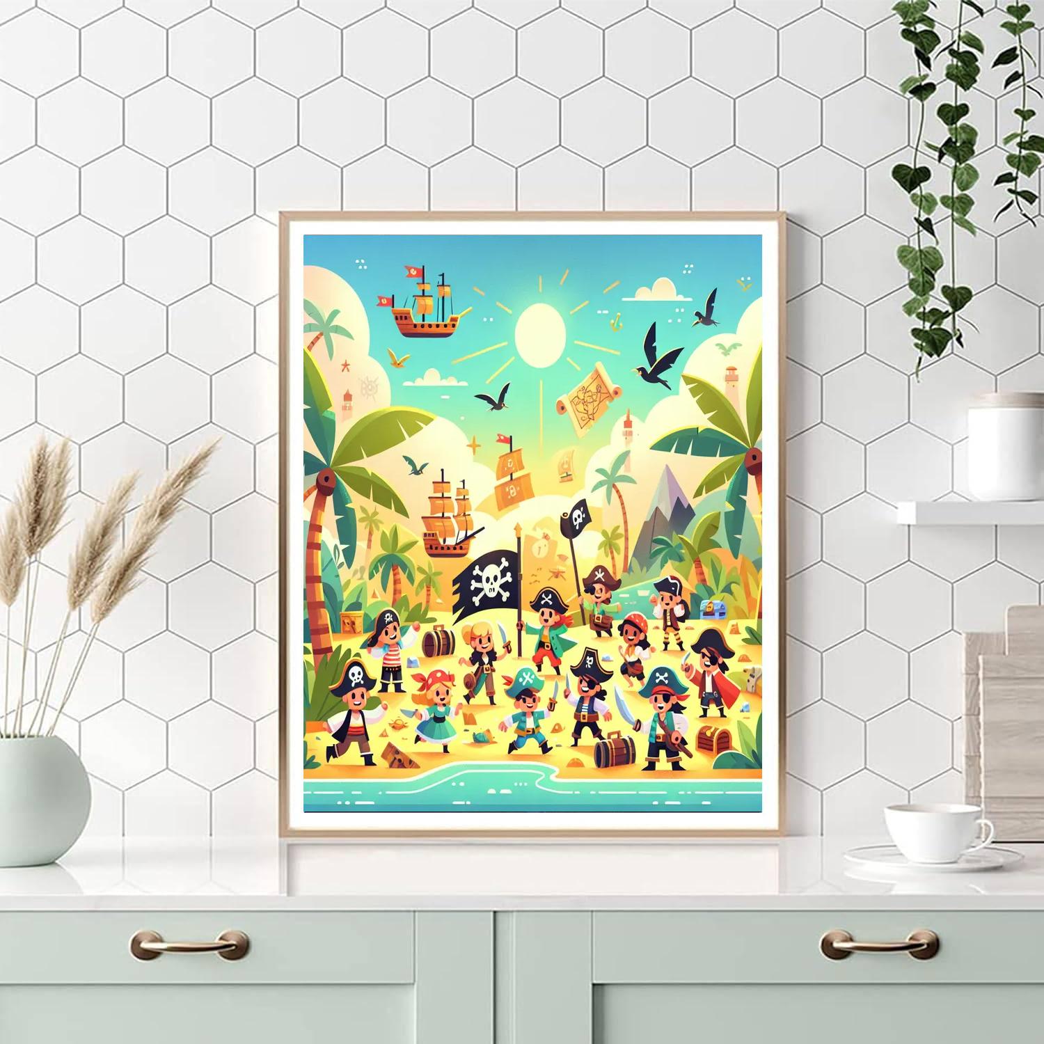 Pirates' Tropical Treasure Painting Number Kit