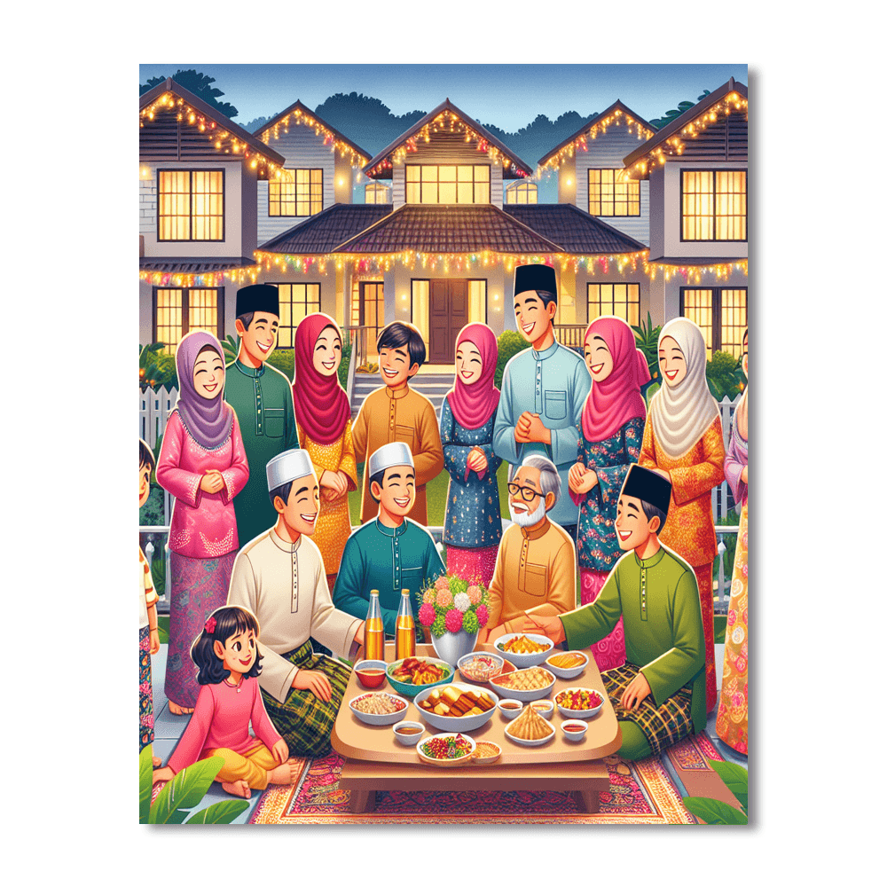 Eid Al-fitr Festival - Malaysia Paint By Numbers Art