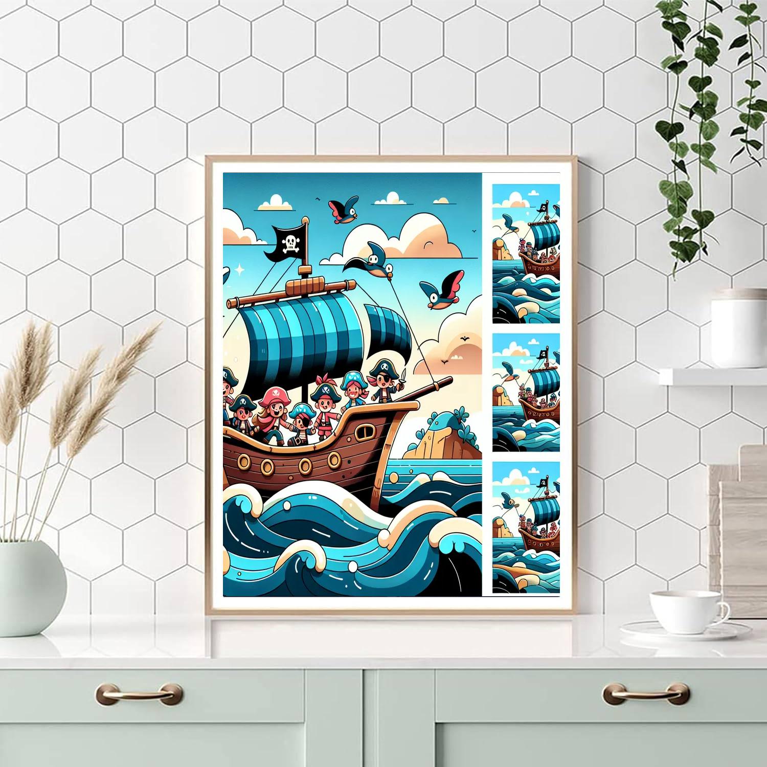 Pirate Adventure On Treasure Island Number Painting