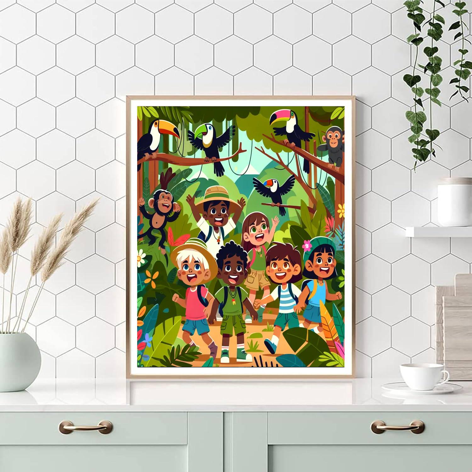 Rainforest Discovery Expedition Number Painting