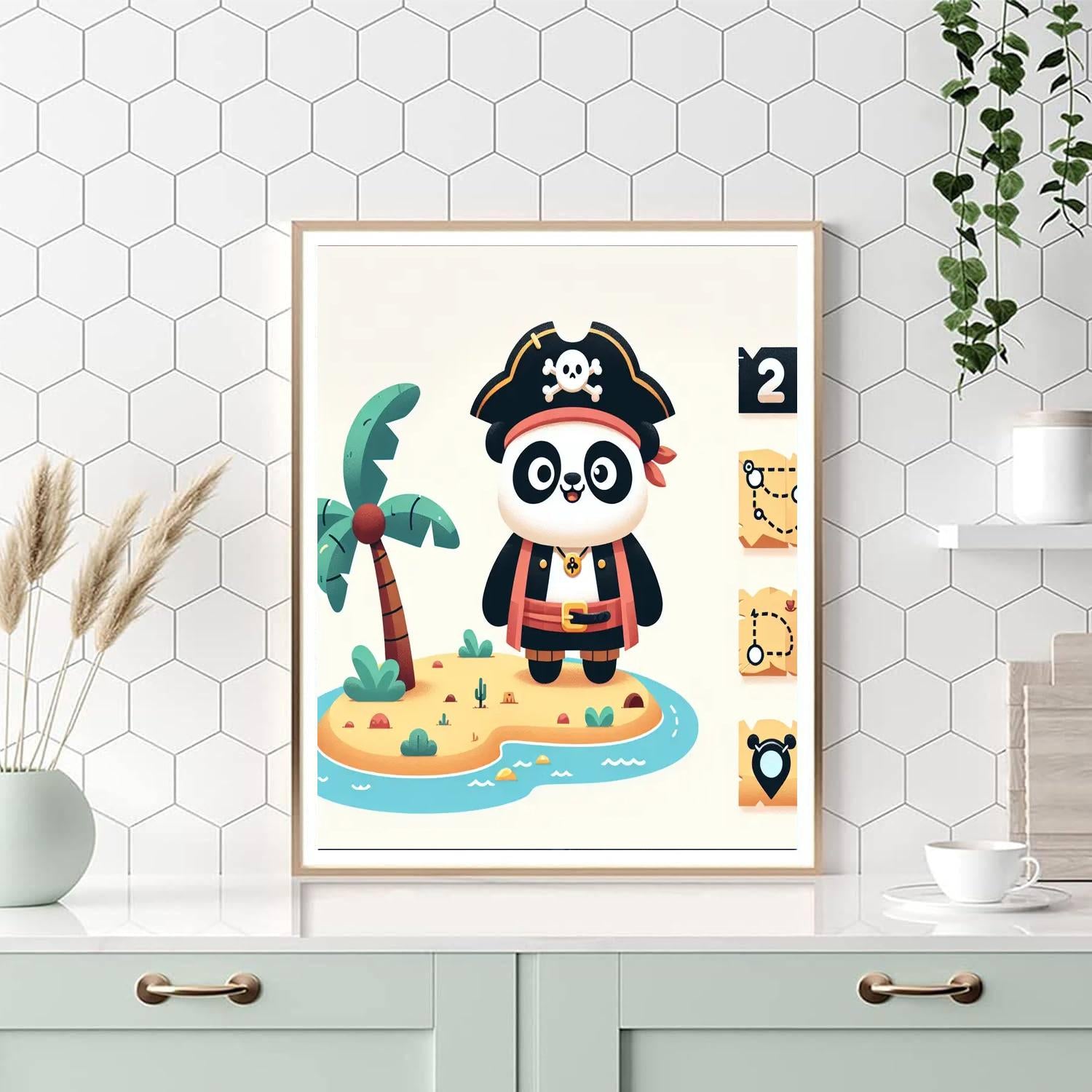 Playful Pirate Panda Paint By Numbers Art