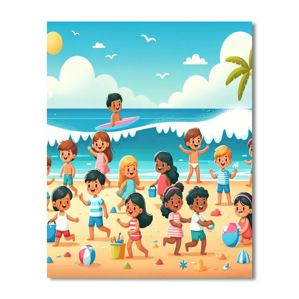 Seaside Vacation Scene Paint By Numbers Art