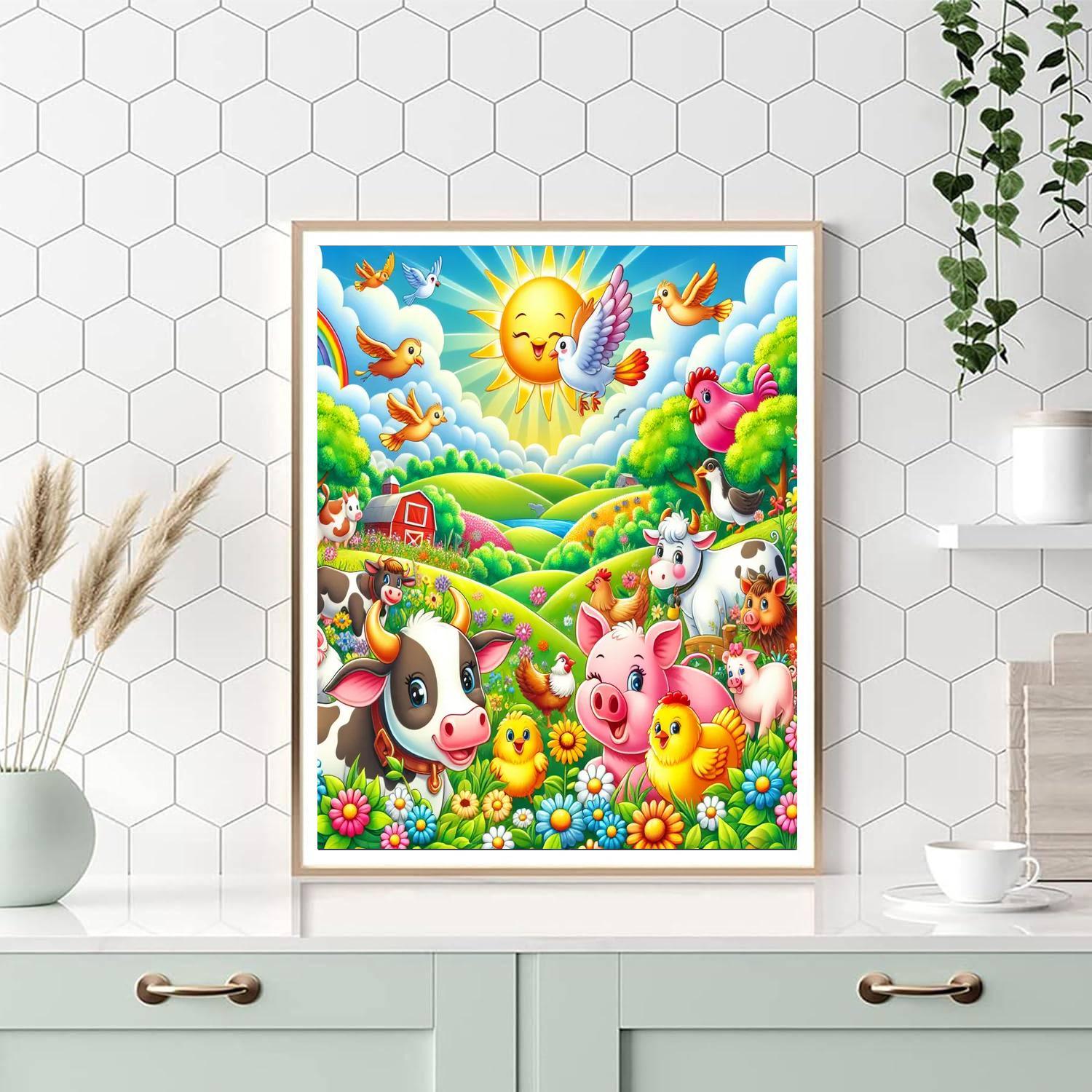 Lively Farmyard Adventure DIY Paint By Numbers