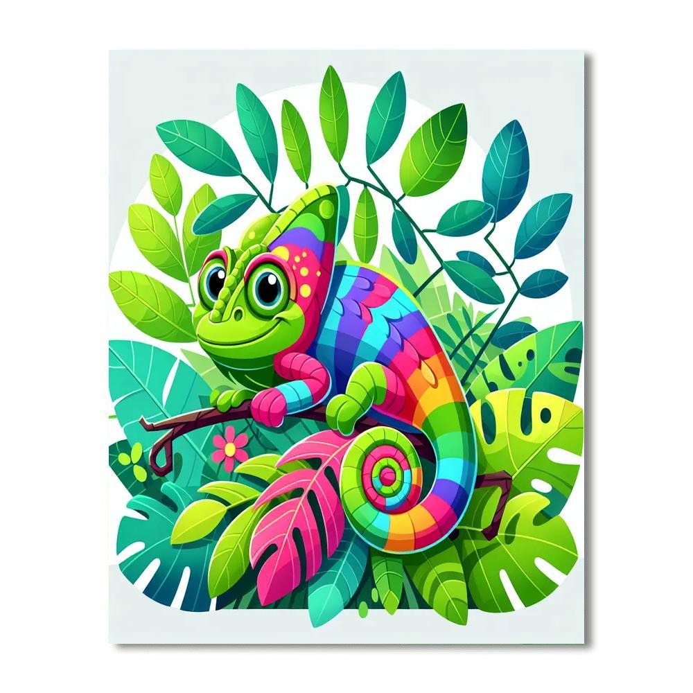 Colorful Chameleon Adventure Paint By Numbers Kits