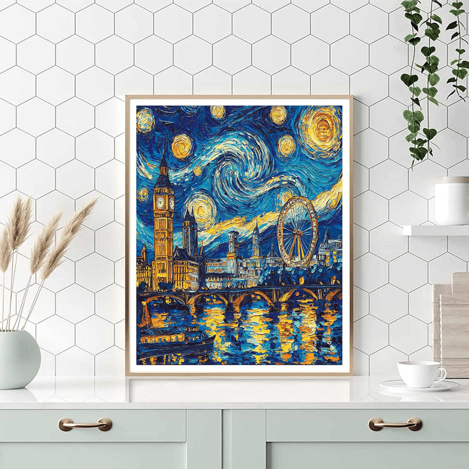 Vincent Van Gogh Inspired Starry Night Over London  Paint By Numbers Art