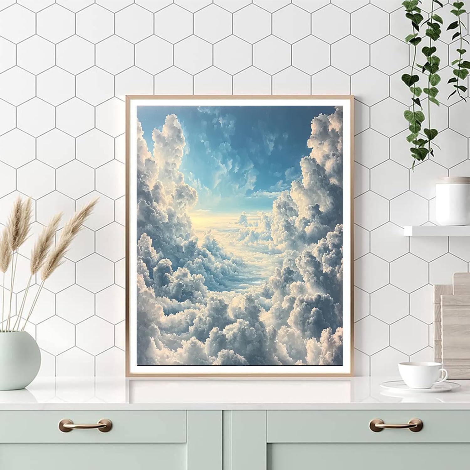 Michelangelo Inspired Majestic Clouds  Paint By Color