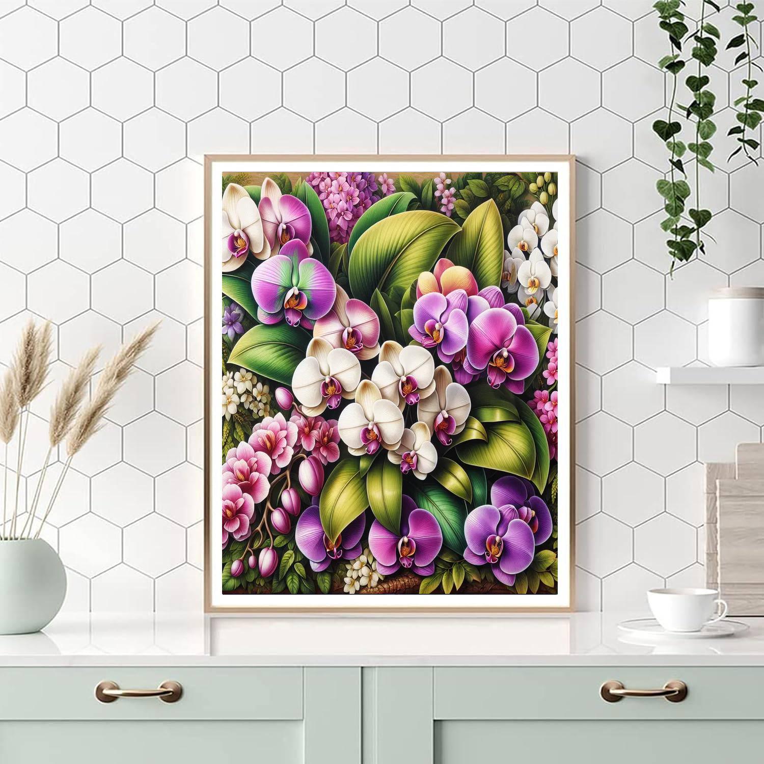 Blooming Orchid Paradise Numbered Painting Kits