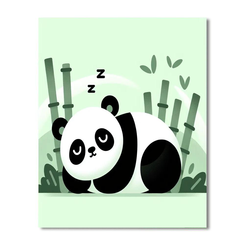 Peaceful Panda Nap Paint By Numbers Art