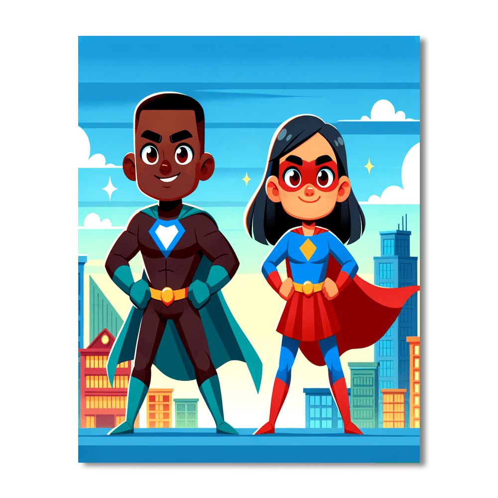 Daring Superheroes Paint By Number