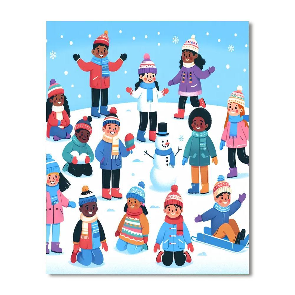 Exciting Snowy Day Painting By Numbers Kit