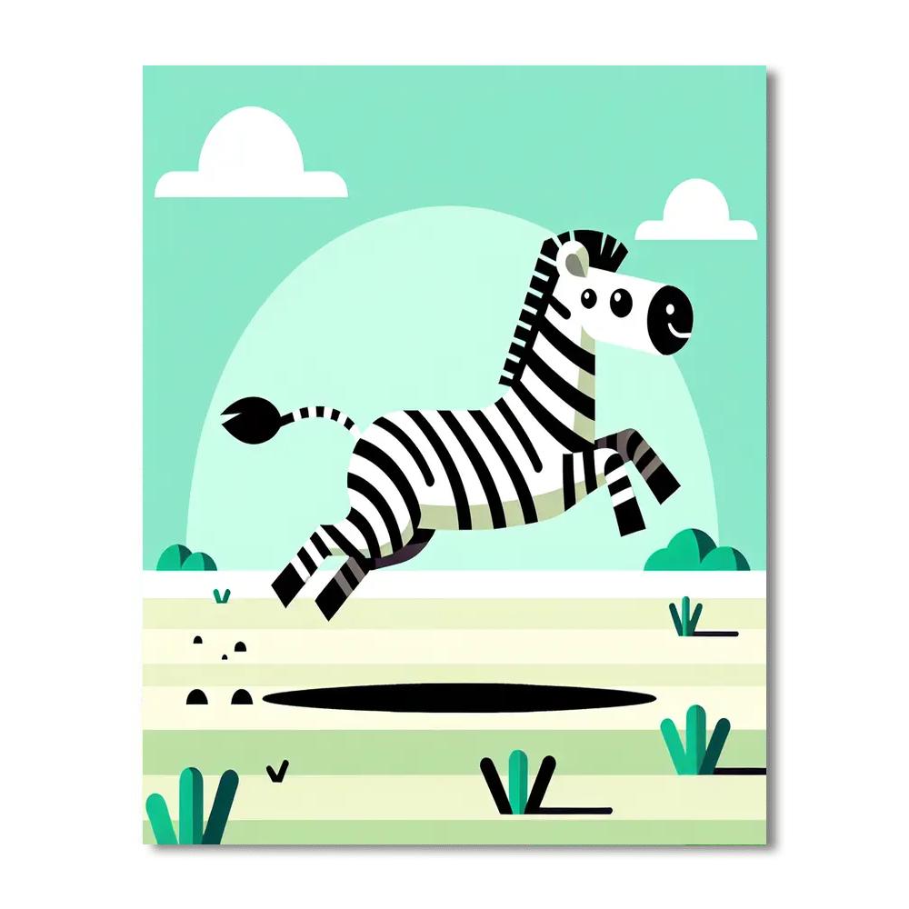 Zippy Zebra's Zigzag Painting Number Kit