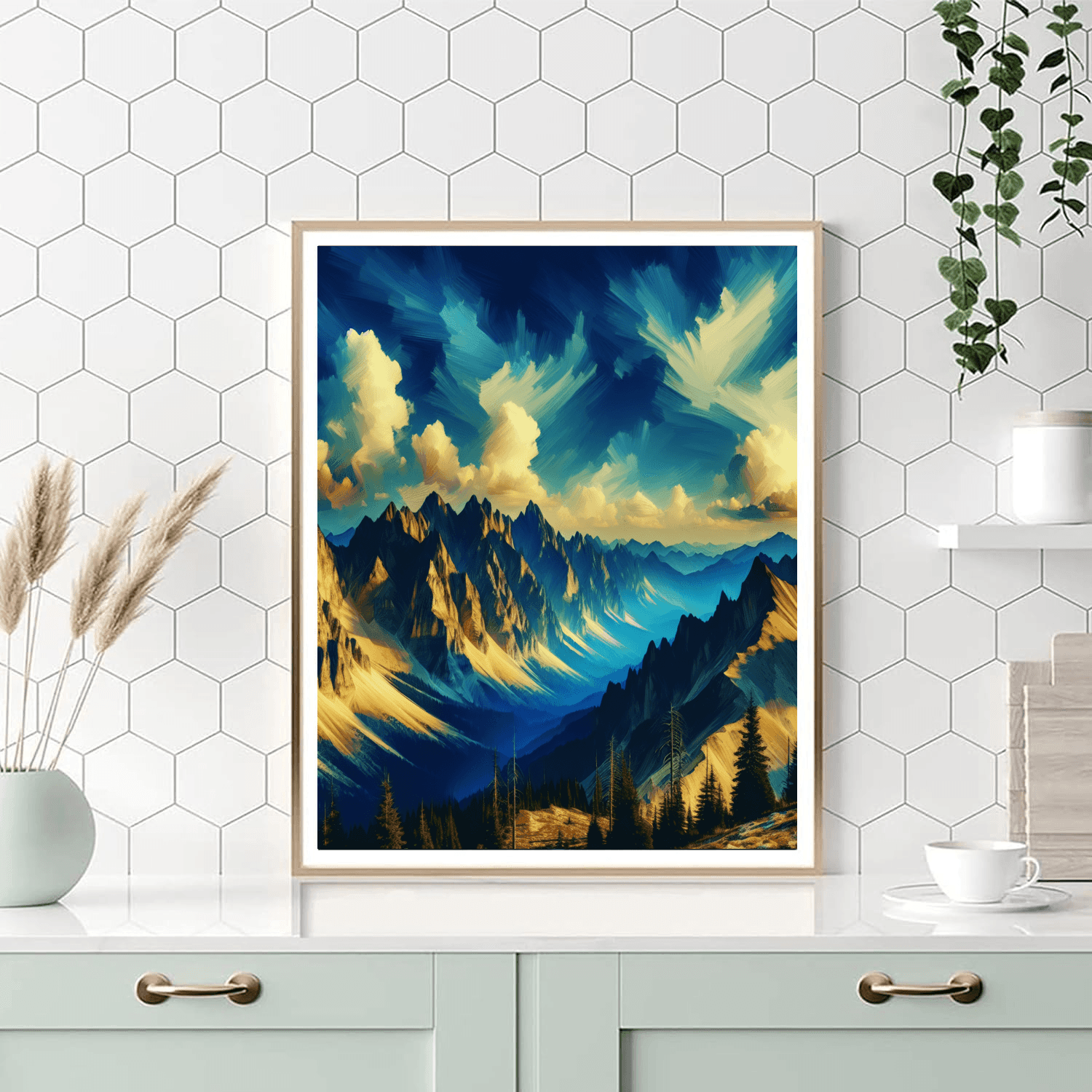 Rugged Mountain Vista Paint By Numbers Art