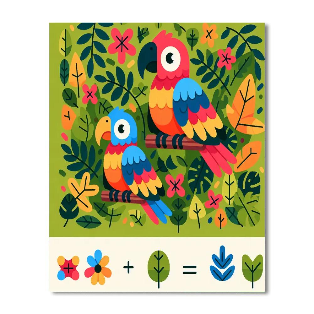 Peppy Parrots' Jungle Parade Painting Number Kit