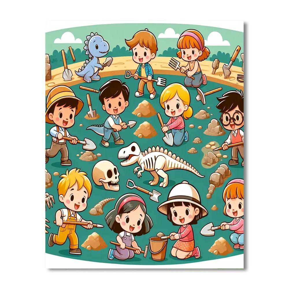 Dinosaur Dig Paint By Color