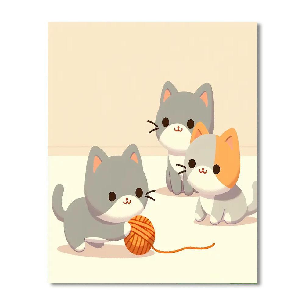 Playful Kitten Caper Numbered Painting Kits