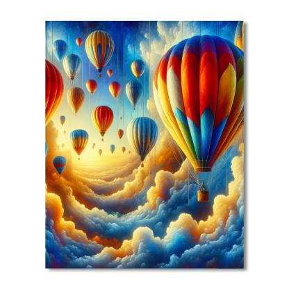Charming Whimsical Hot Air Balloons Paint By Numbers Kits