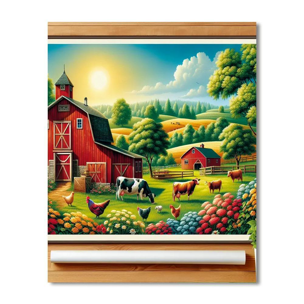 Colorful Farm Life DIY Paint By Numbers