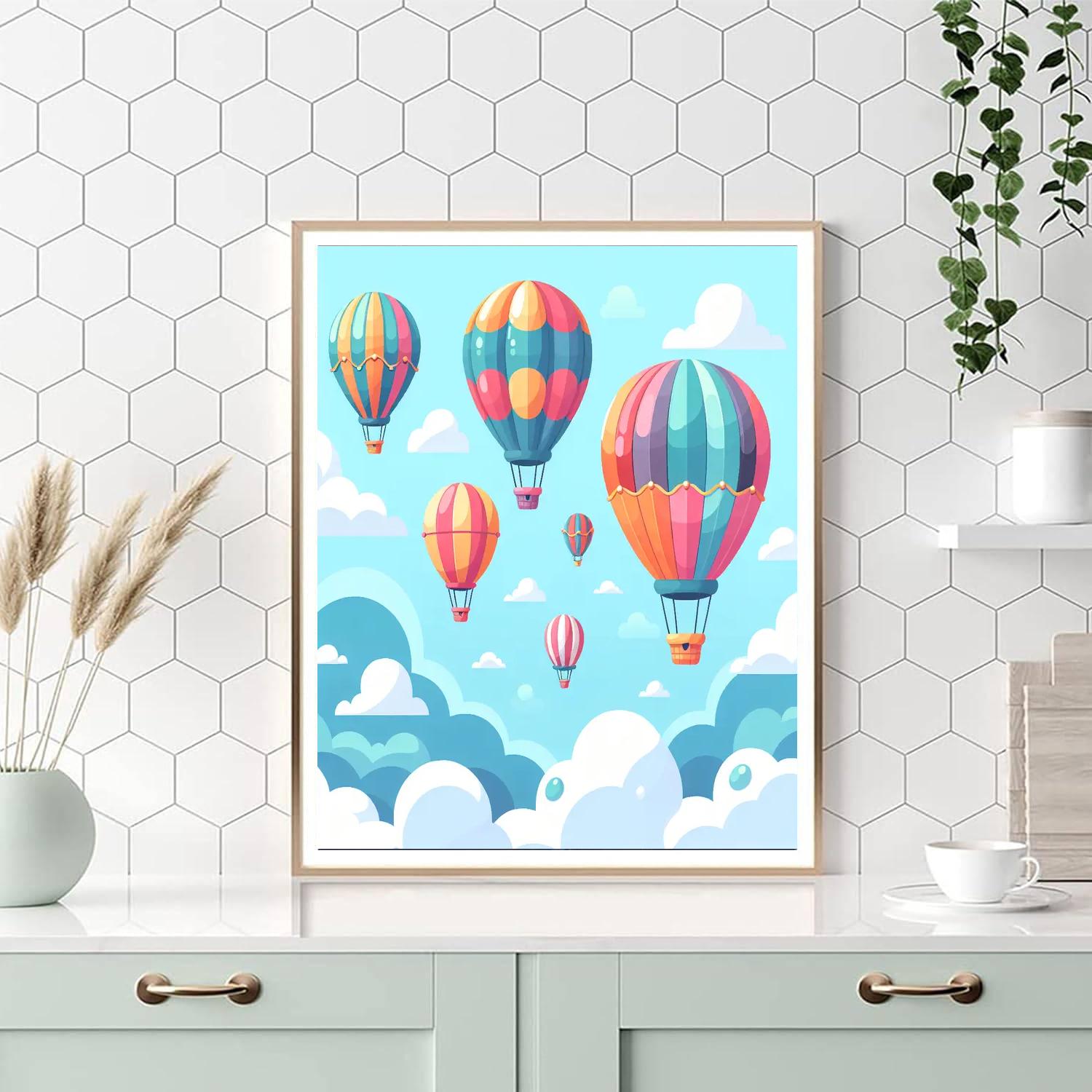Sky Adventure Balloons Numbered Painting Kits
