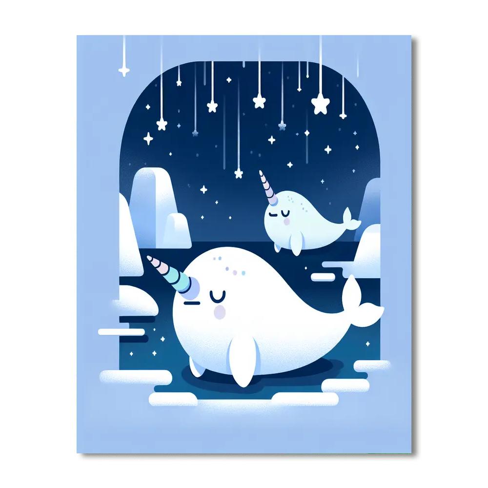 Starry Night Narwhals Numbered Painting Kits