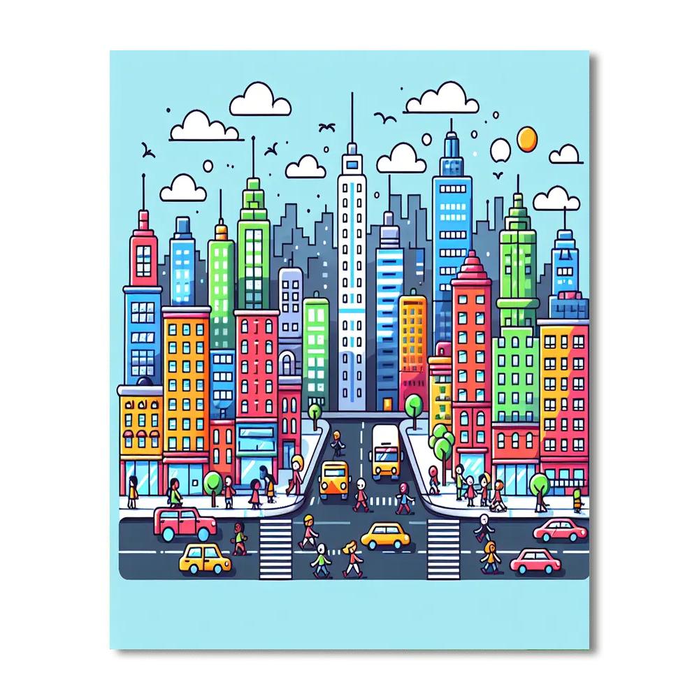 City Skylines Adventure Painting Number Kit
