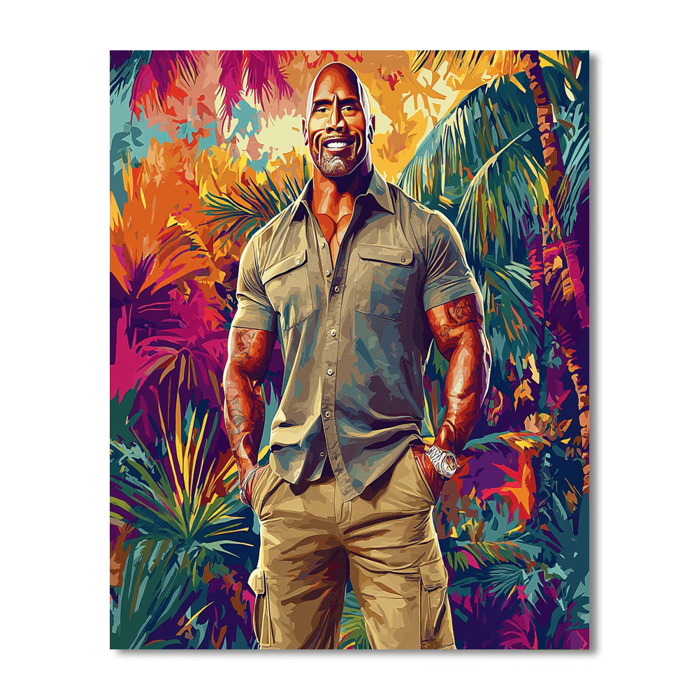 Dwayne Johnson: The Rock Solid Force Of Action Paint By Number