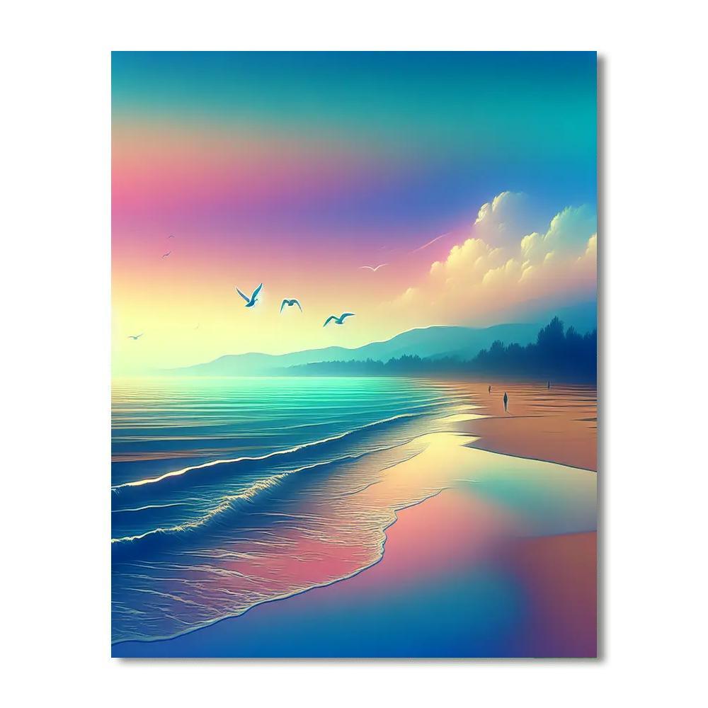 Calming Coastal Escape Painting Number Kit