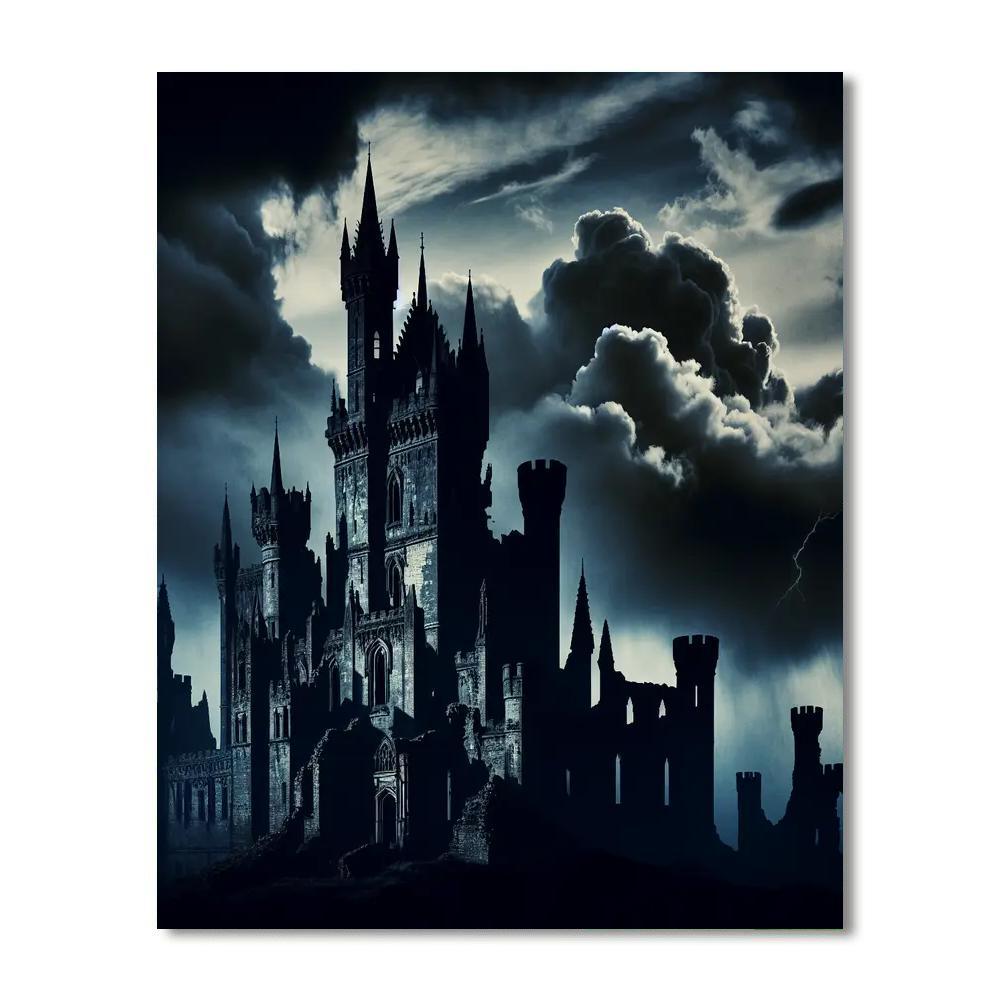 Gothic Castle Ruins Painting By Numbers Kit