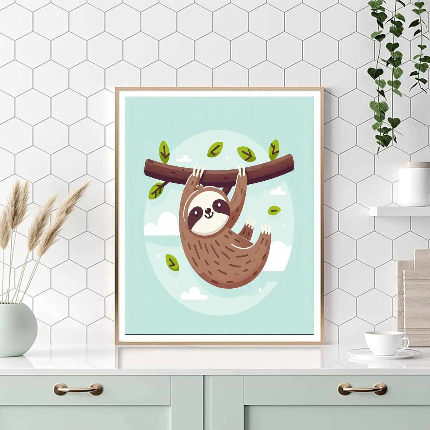 Adventurous Sloth Paint By Numbers
