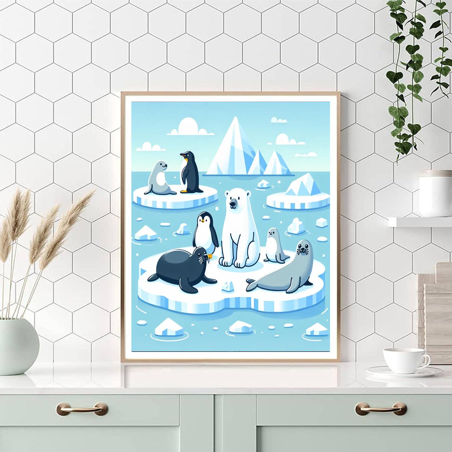 Polar Animal Expedition Painting Number Kit
