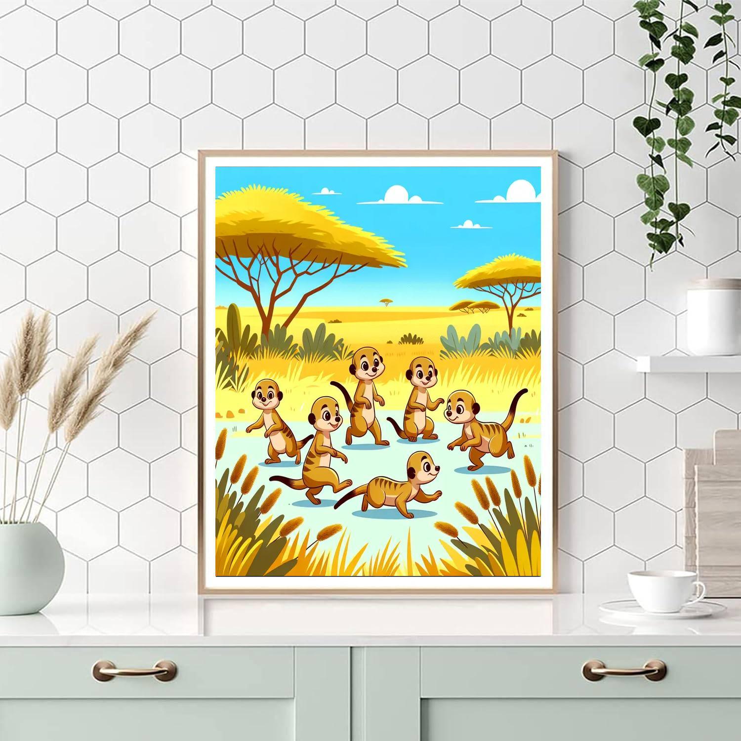 Merry Meerkats Paint By Numbers Art