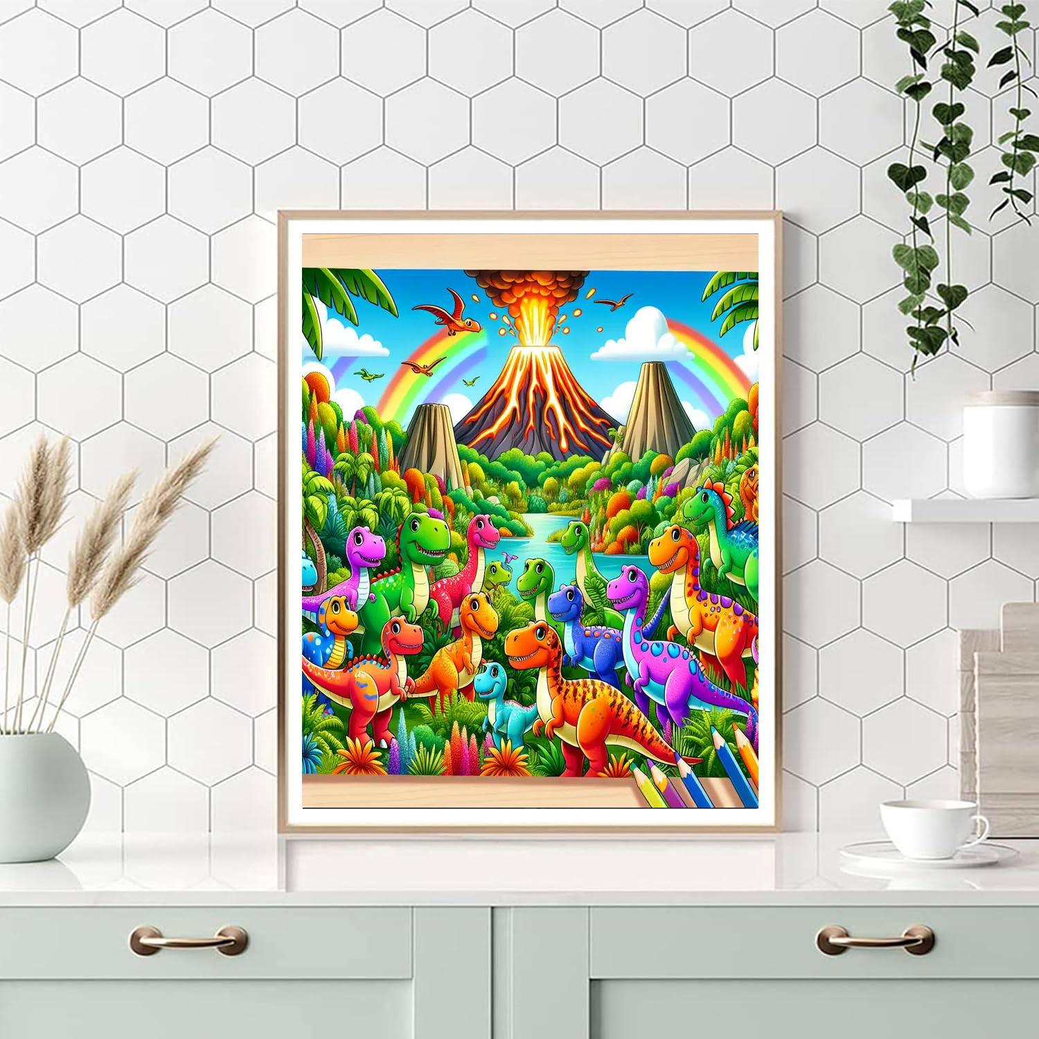 Exciting Dinosaur Safari Number Painting