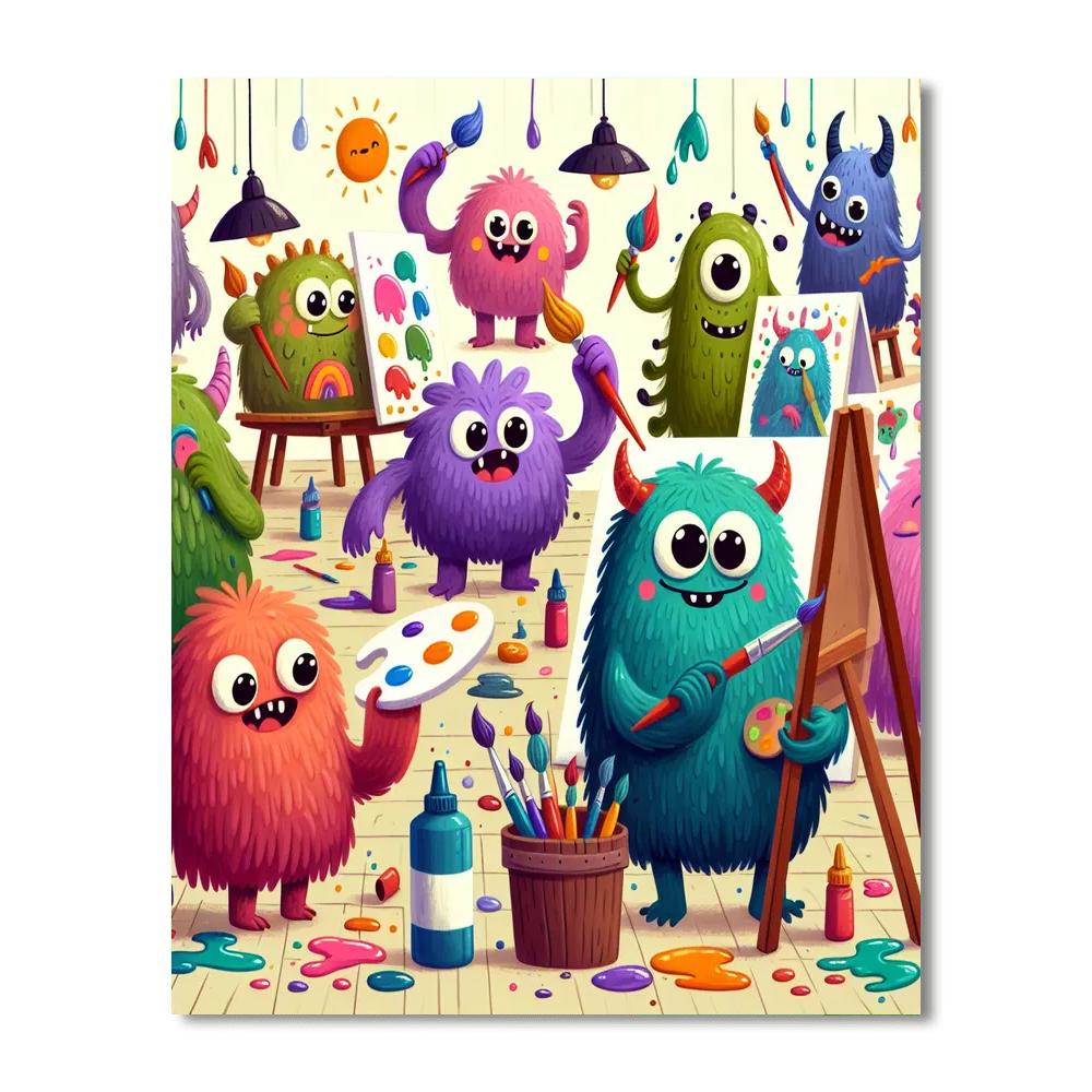 Artistic Monster Mayhem Paint By Numbers