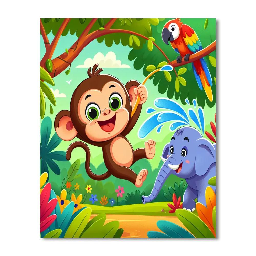 Cheerful Jungle Friends Paint By Numbers