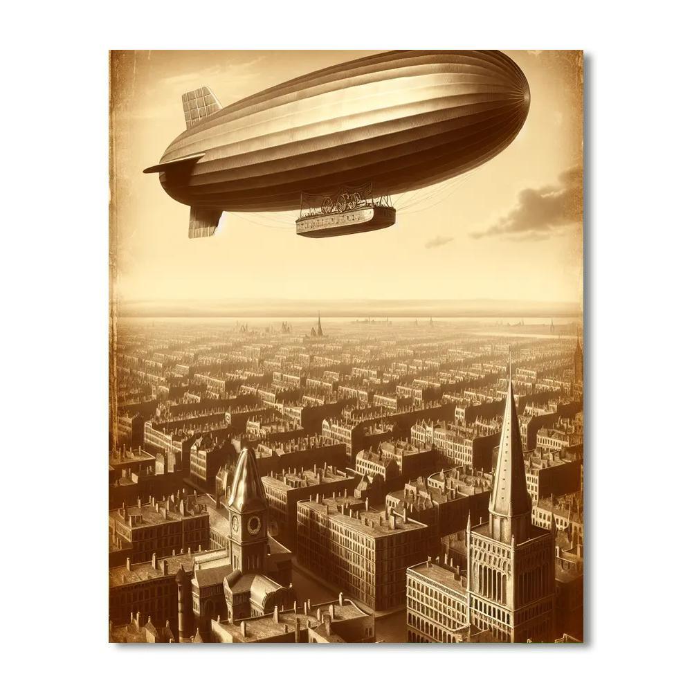 Retro Airship Adventure Paint By Numbers