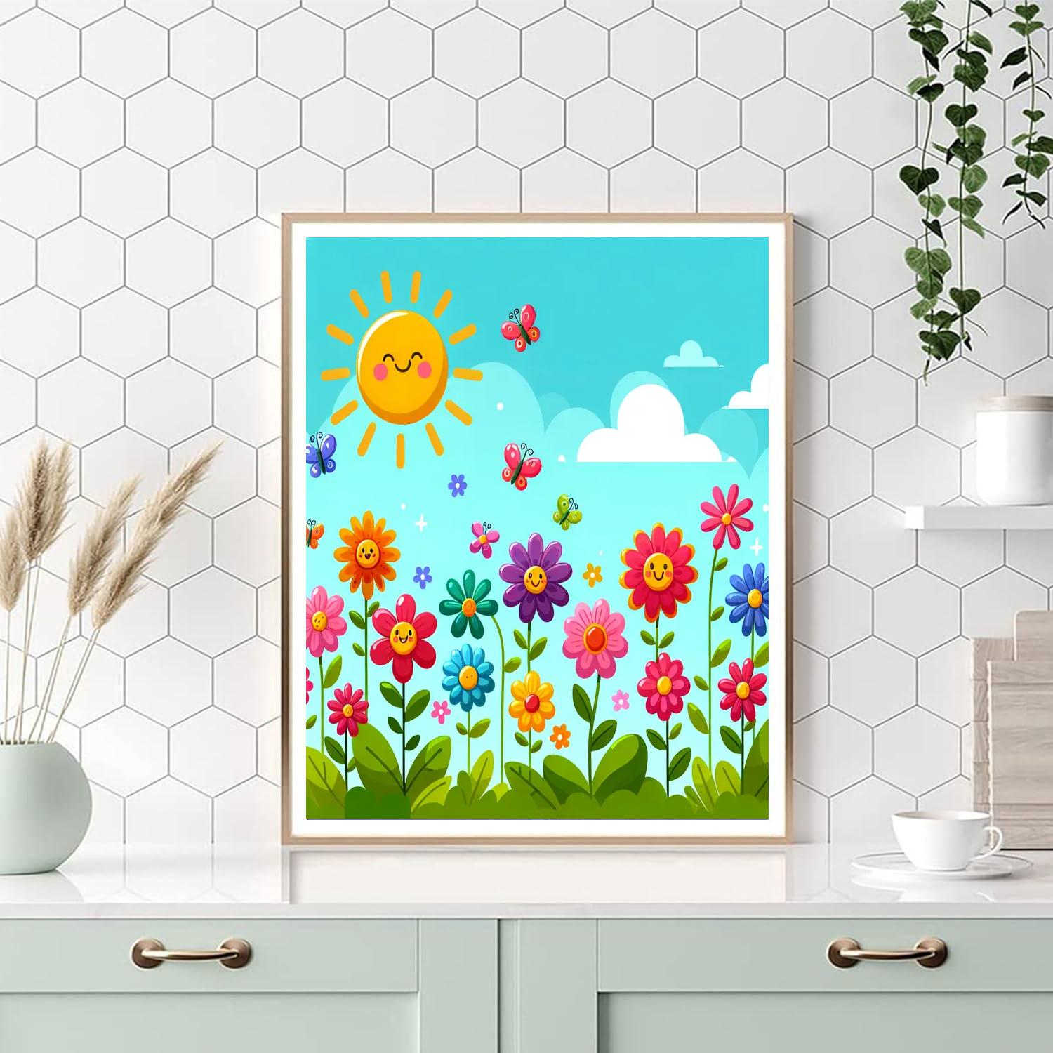 Dancing Flowers Festival Paint By Numbers Art